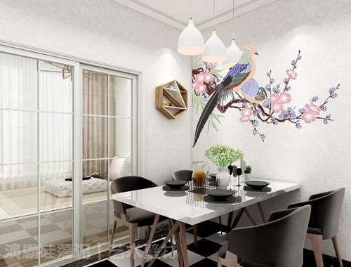 硅藻泥墙艺--餐桌旁的另一道风景(图2)